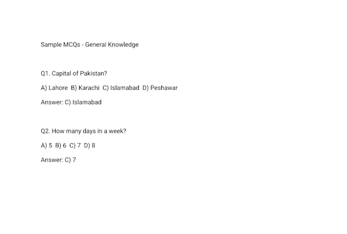 create mcq questions and answers for exams and quizzes